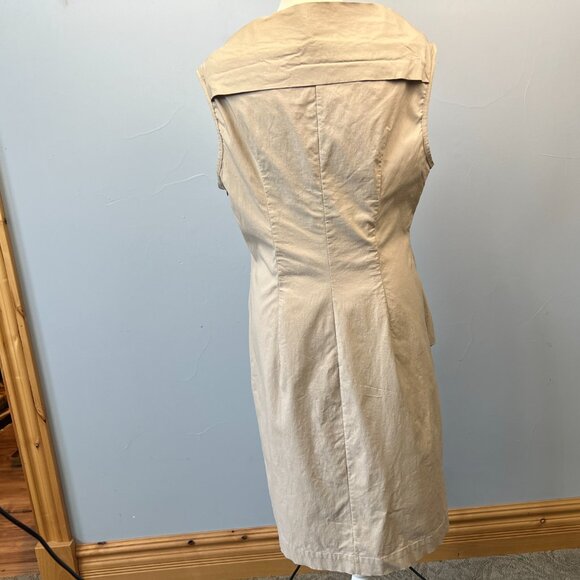 Unique Lauren Vidal Sofia Sleeveless Dress Jackie O Collar Size L Made in Italy - Picture 7 of 10